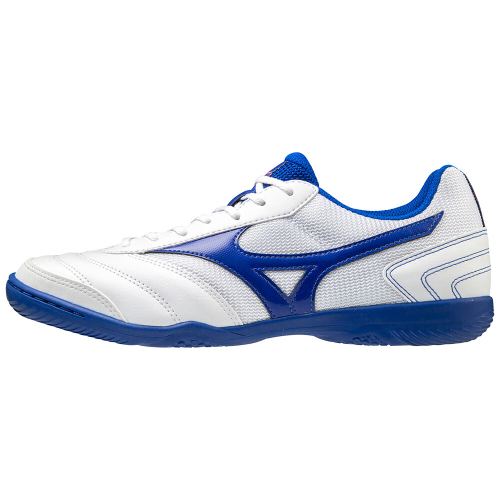 Chuteiras Mizuno MRL Sala Club IN - Homem - Branco/Azuis - JQZES1386